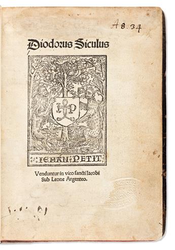 Diodorus Siculus; Justinian; Florus; Festus; & Trogus. Students Sammelband, Two Early-16th Century Titles Bound Together.